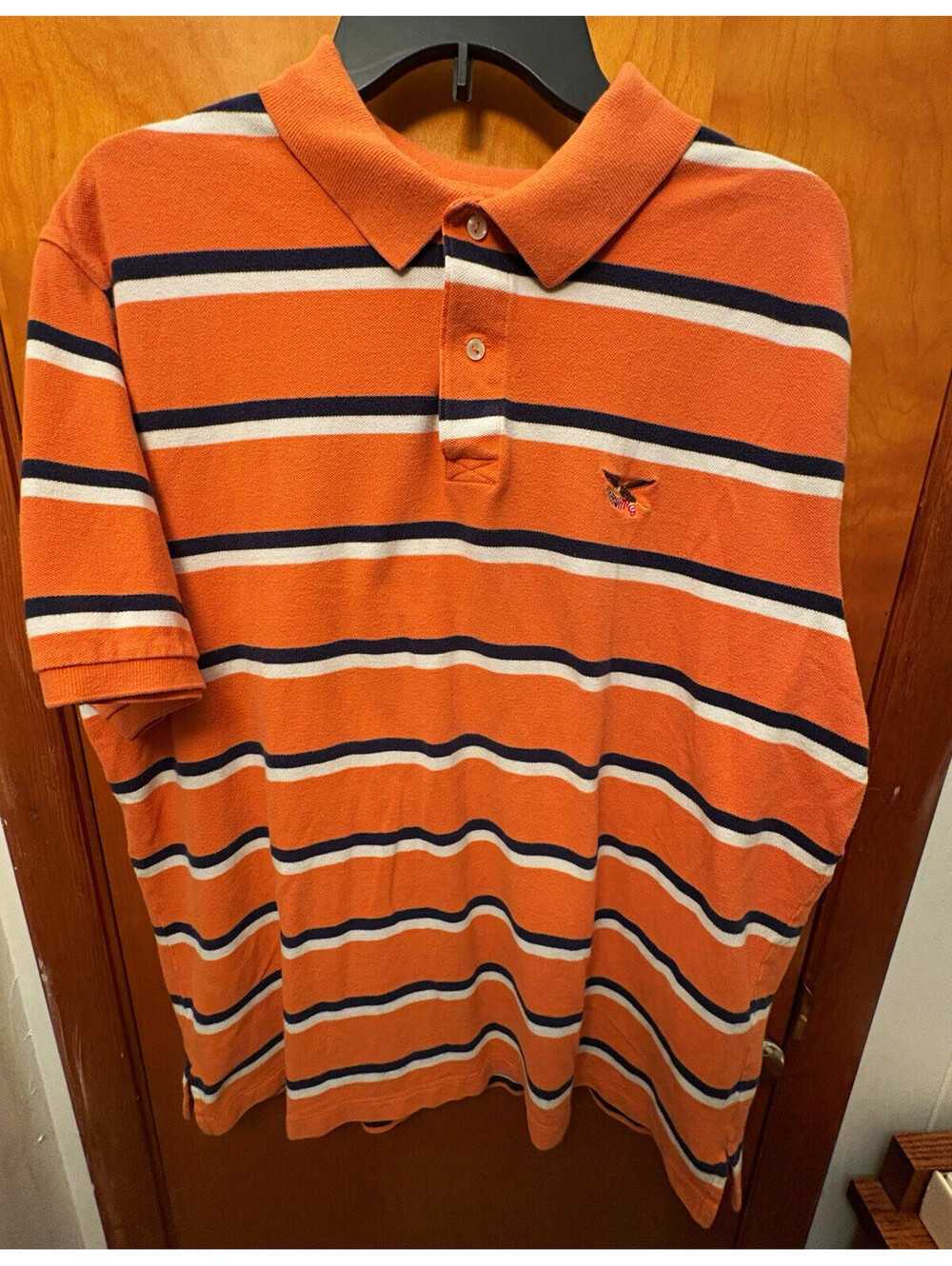American Living Orange Striped Polo Shirt Men’s XL